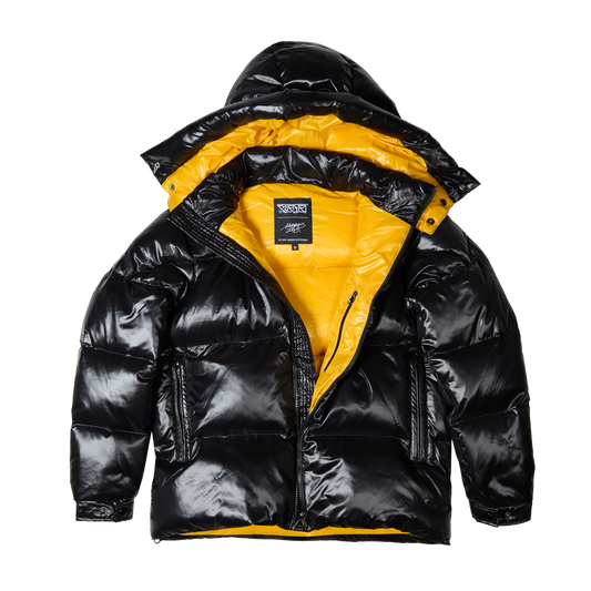 YELLOW BLACKROAD LINE DOWN PUFFER JACKET