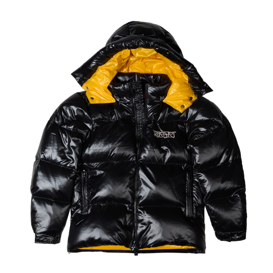 YELLOW BLACKROAD LINE DOWN PUFFER JACKET