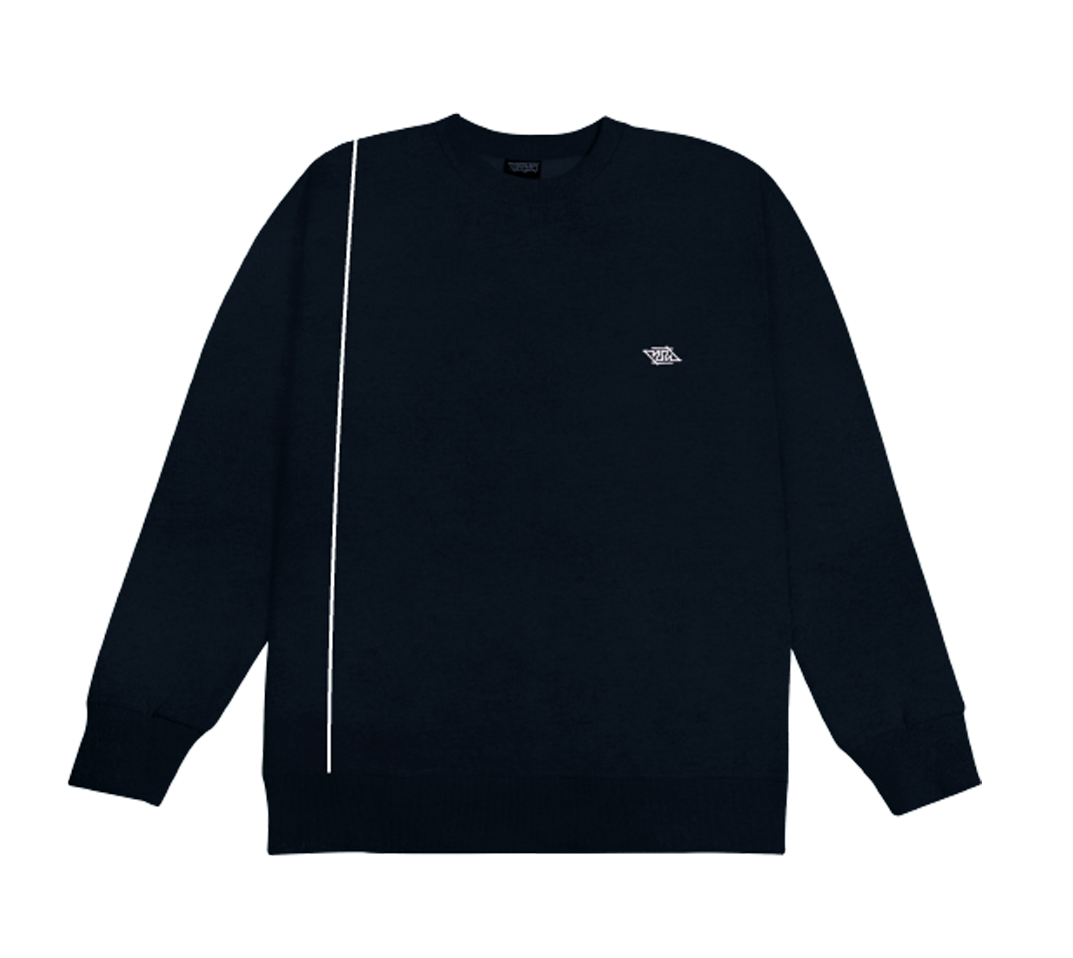 BAT LINE CREWNECK UP SET - BLUE BLACK