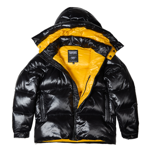 YELLOW BLACKROAD LINE DOWN PUFFER JACKET